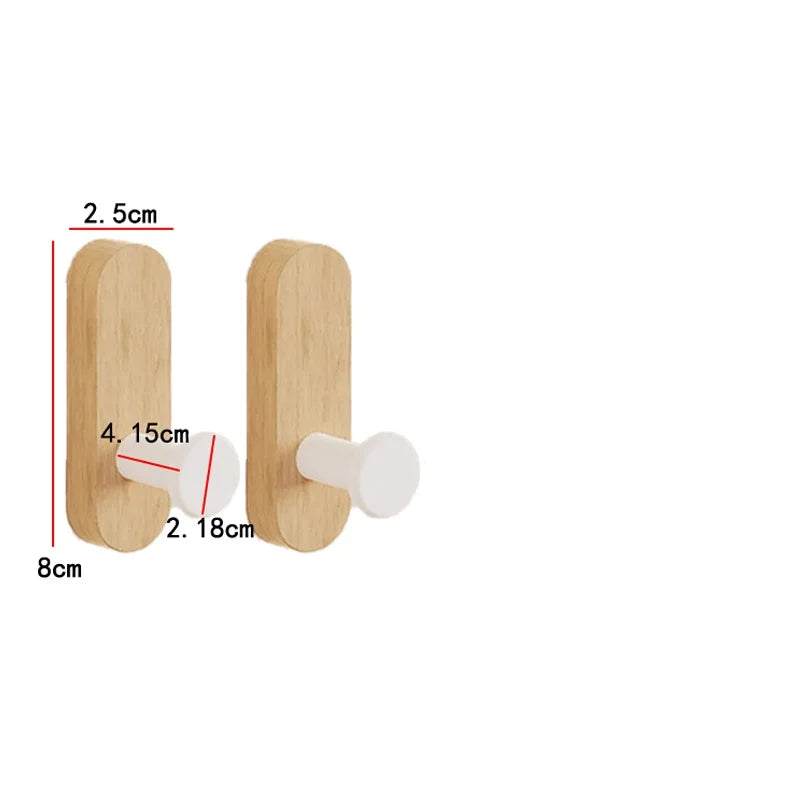 Patère Murale Bois Noyer Adhésive – porte-manteau sans percer