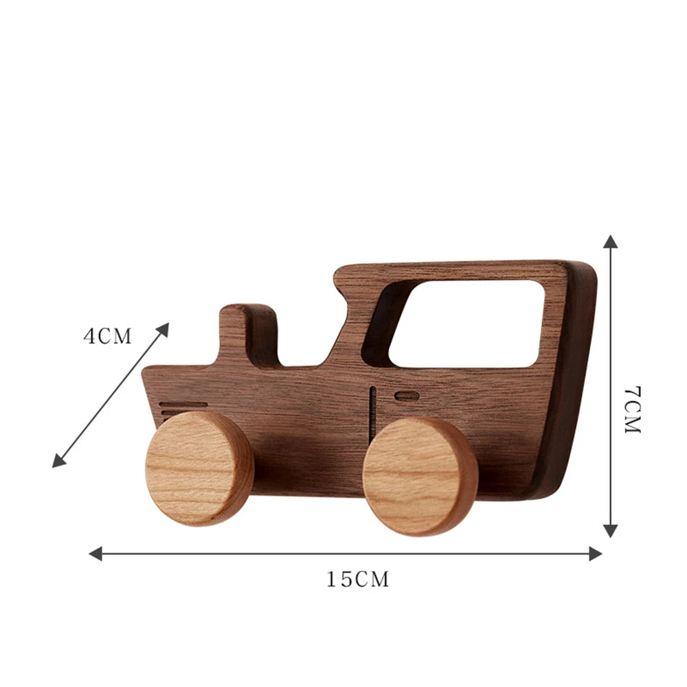 Wall Coat Rack for Kids, Wooden Car – 2 Hooks, No Drilling