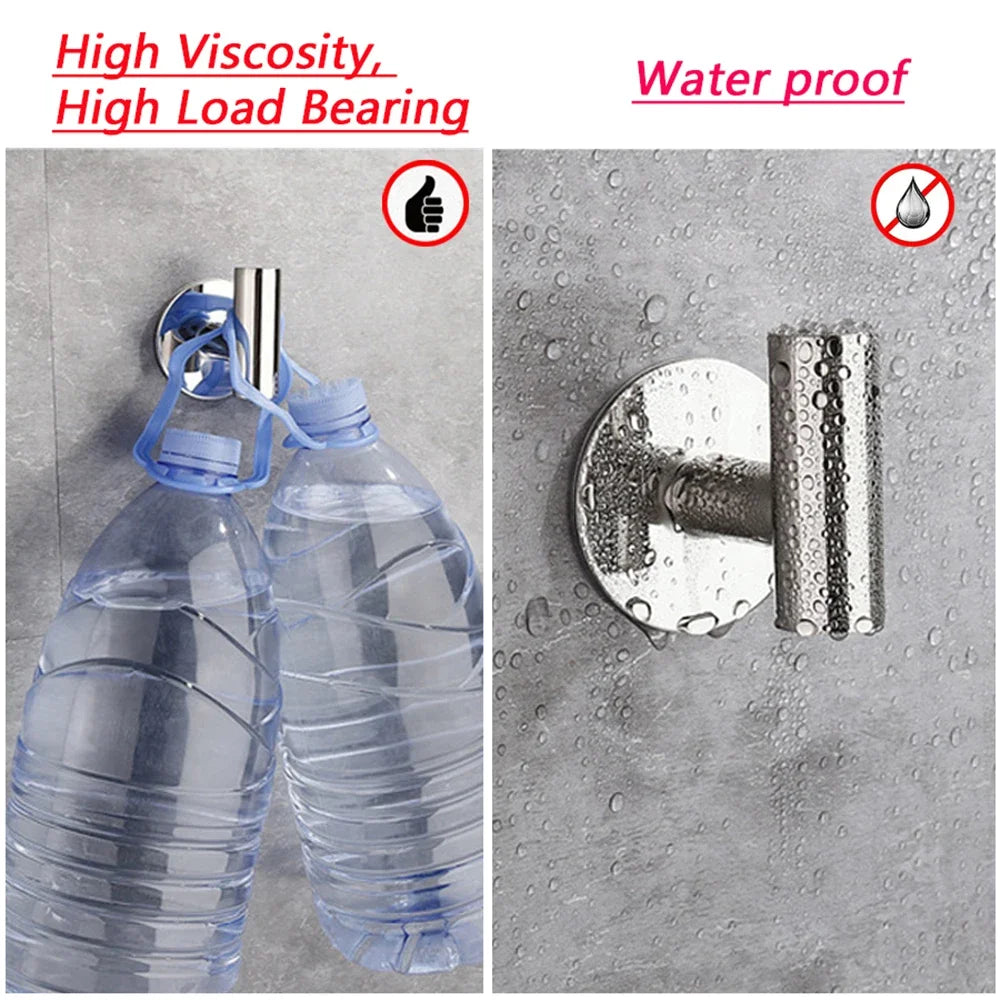 Adhesive Metal Wall Hook – coat and towel, no drilling