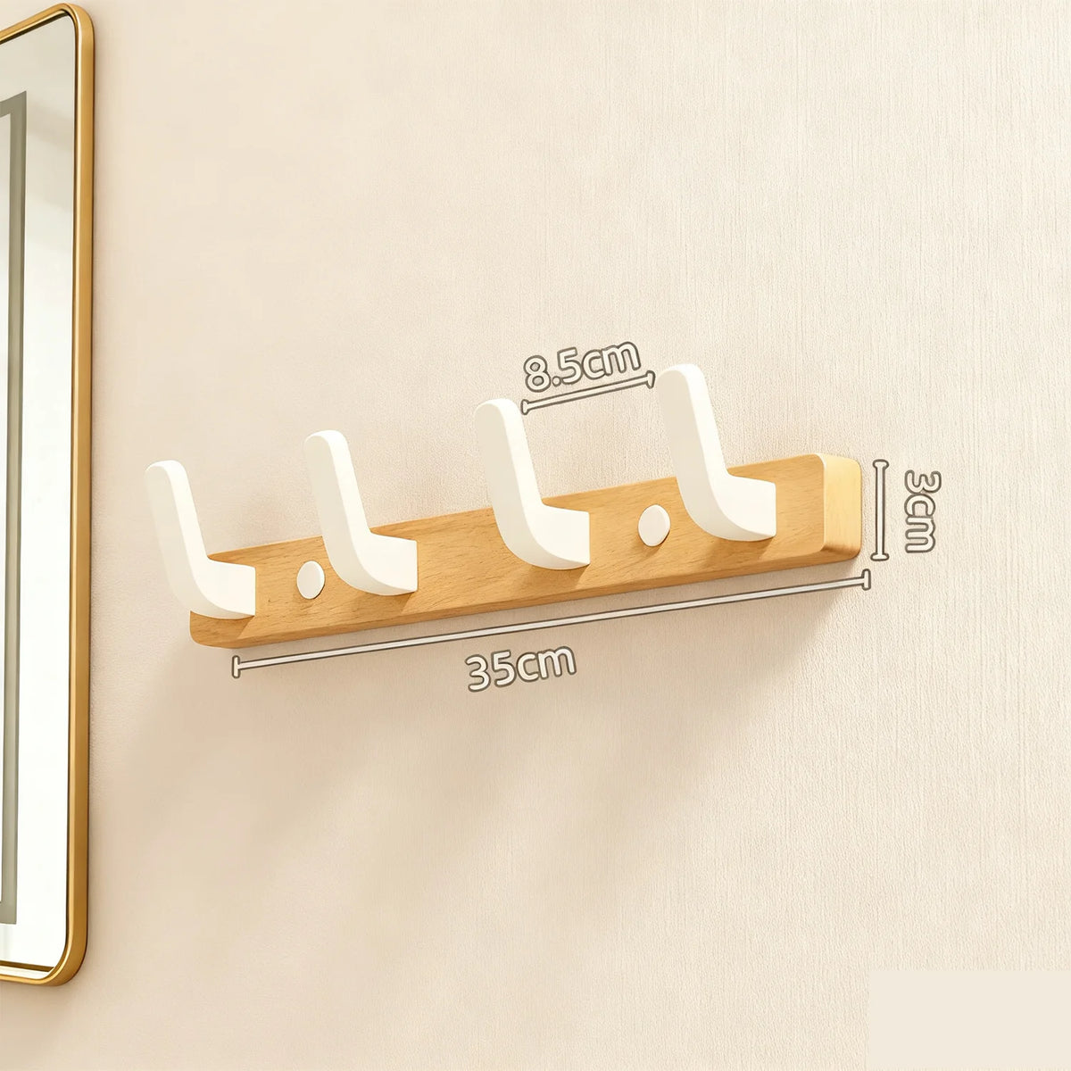 Porte-Manteau Mural Bois avec Étagère Design – entrée toujours rangée