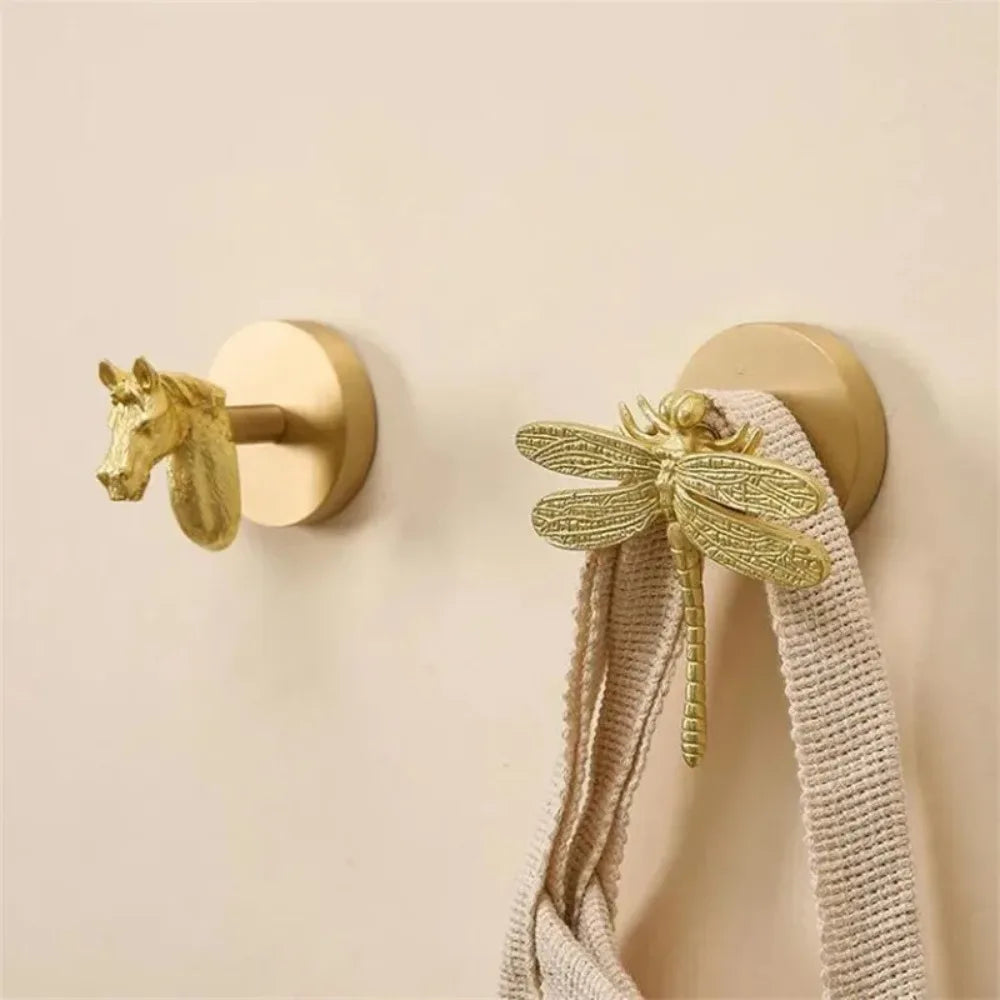 Porte-Manteau Mural Laiton Doré Sans Percer – Patère Crochet Design