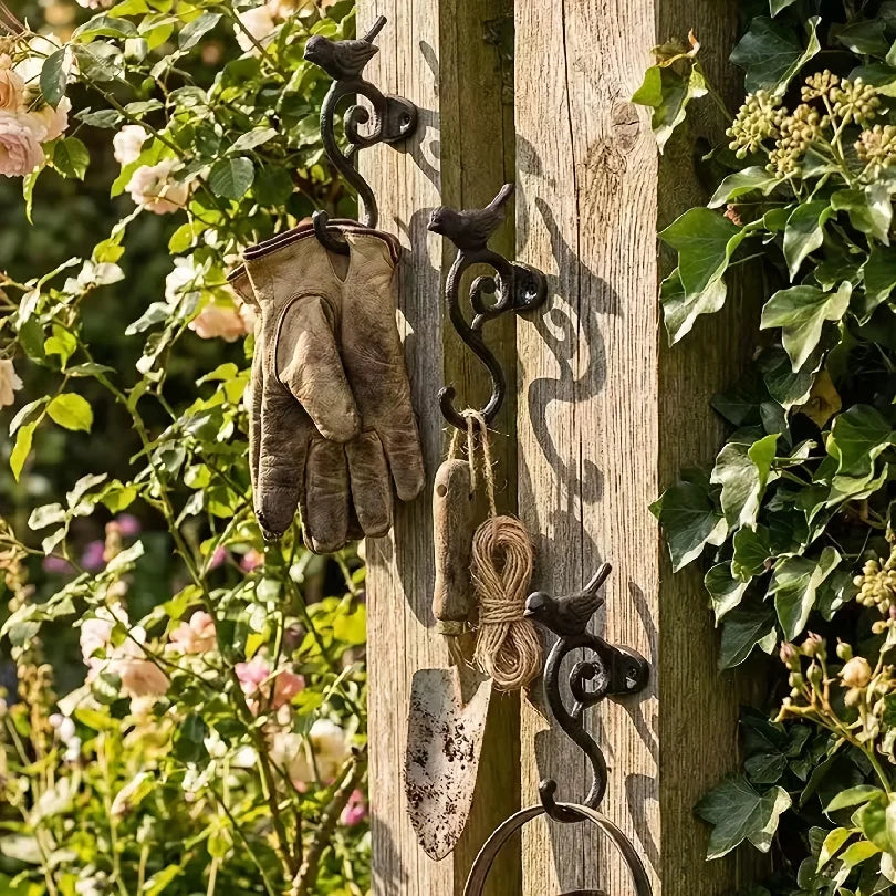 Patère Murale Fonte Oiseau – Porte-Manteau Vintage Entrée et Jardin