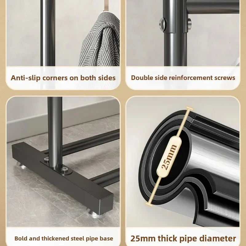 Porte-Manteau sur Pied Métal Pliable – penderie mobile pour chambre