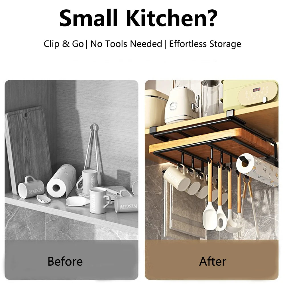 Rangement Suspendu Cuisine Métal – Sous Meuble, Sans Perçage