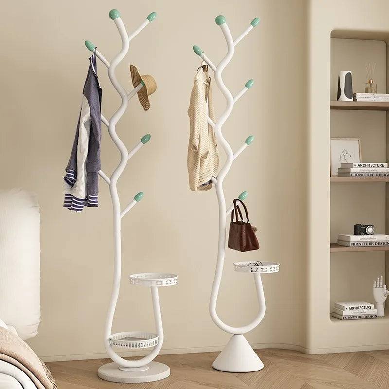 Metal Tree-Shaped Coat Rack – Stone Base, Entryway and Bedroom