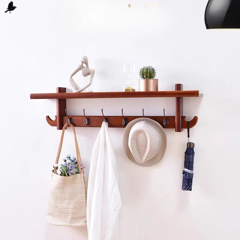 Wooden Wall Coat Rack with Shelf – clever entryway storage