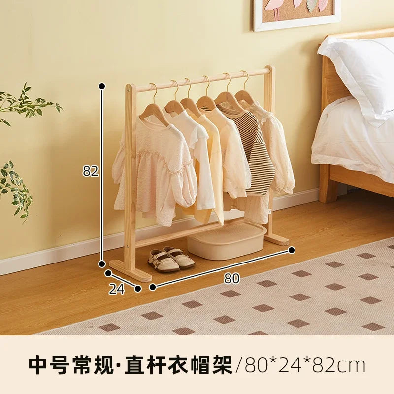 Porte-Manteau Enfant sur Pied Bois Pliable – 3 Tailles au Choix