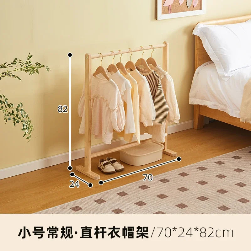 Porte-Manteau Enfant sur Pied Bois Pliable – 3 Tailles au Choix