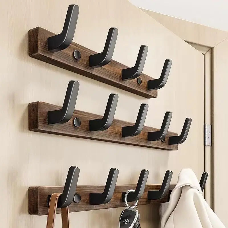 Porte-Manteau Mural Bois Design Moderne – Patère Entrée 4 à 6 Crochets