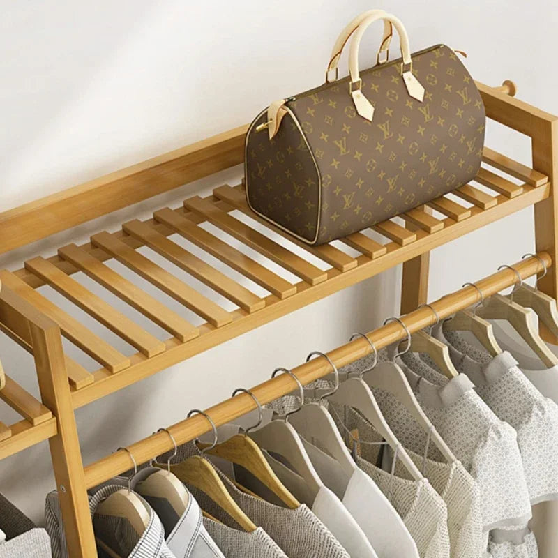 Porte-Manteau Mural Bois avec Étagère – entrée rangée en un geste