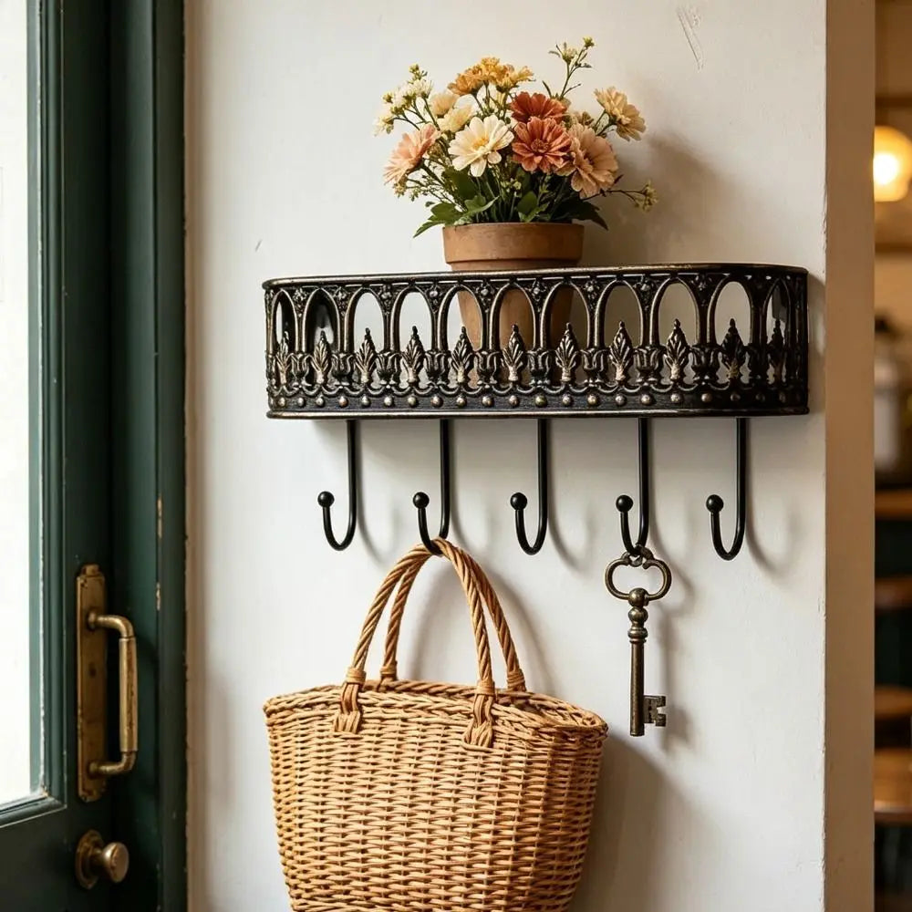 Porte-Manteau Mural Métal Vintage Original – Patère Rétro 5 Crochets