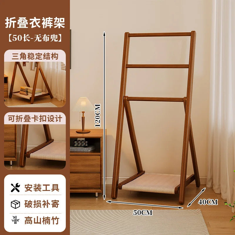 Porte-Manteau sur Pied Bambou Pliable Chambre – se plie en 10 s