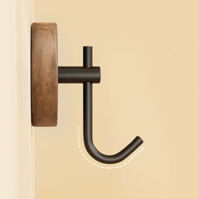 Porte-Manteau Mural Bois Noyer Sans Percer – Lot de 5 Patères Adhésives