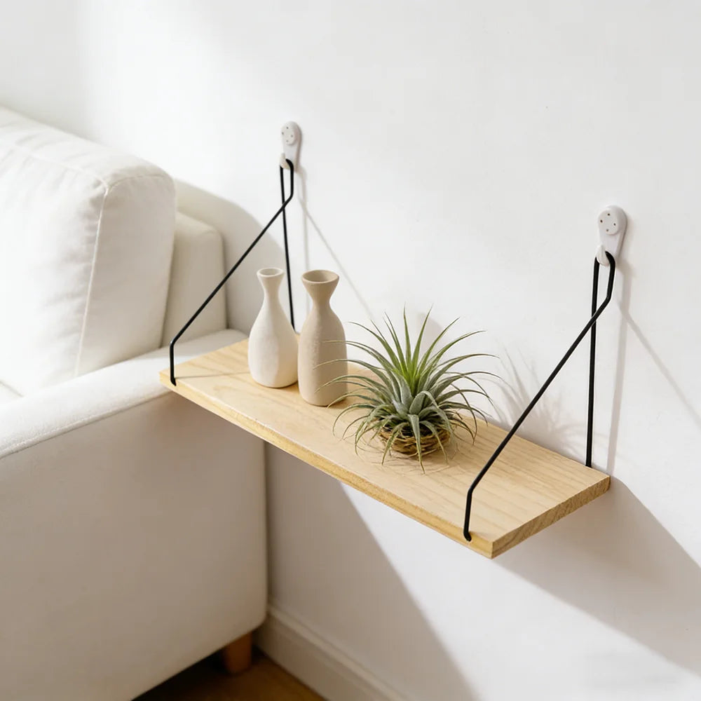 Wooden Wall Coat Rack Shelf – no drilling, installs in 5 minutes