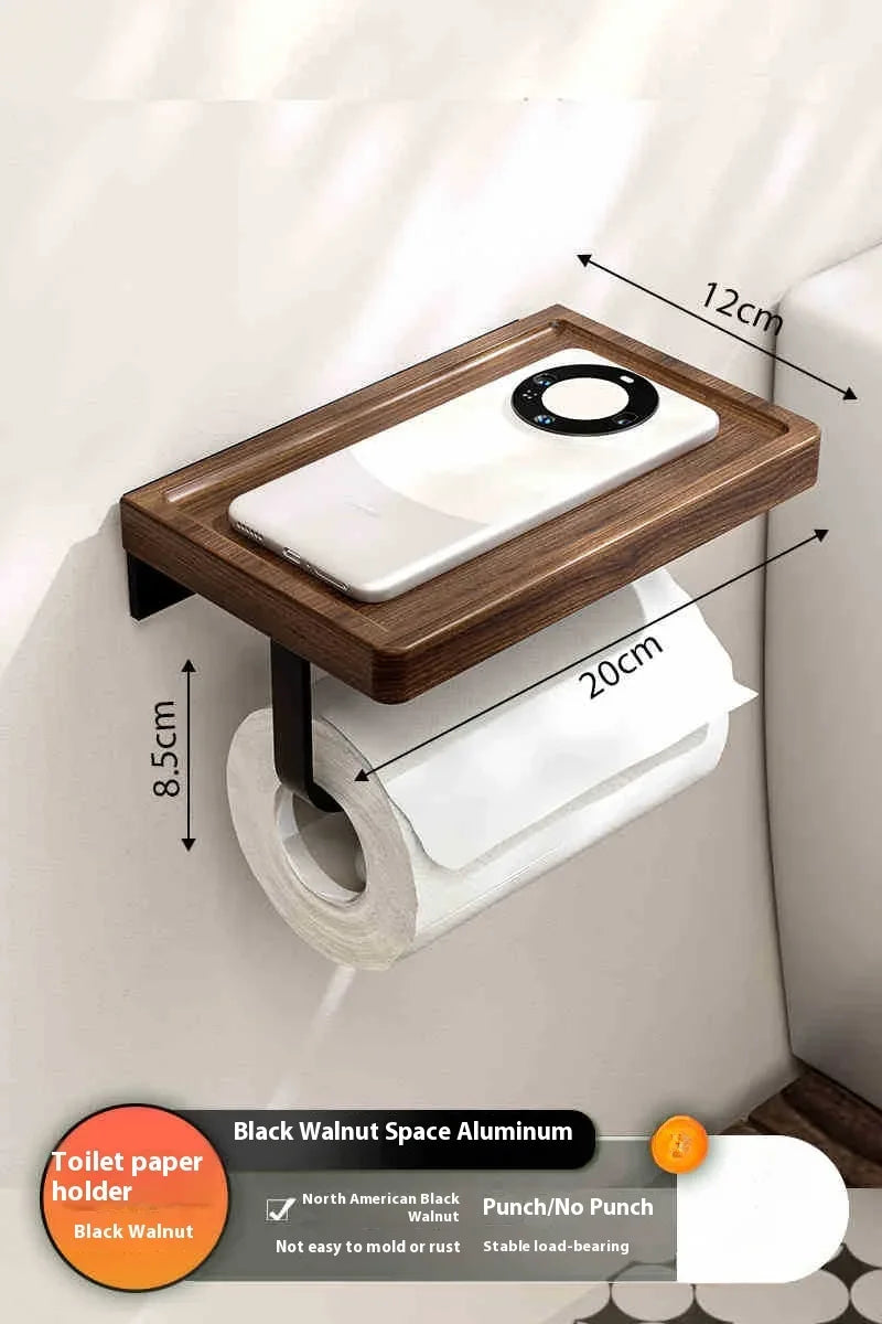 Porte-Manteau Mural Bois Noyer & Inox Design – Salle de Bain