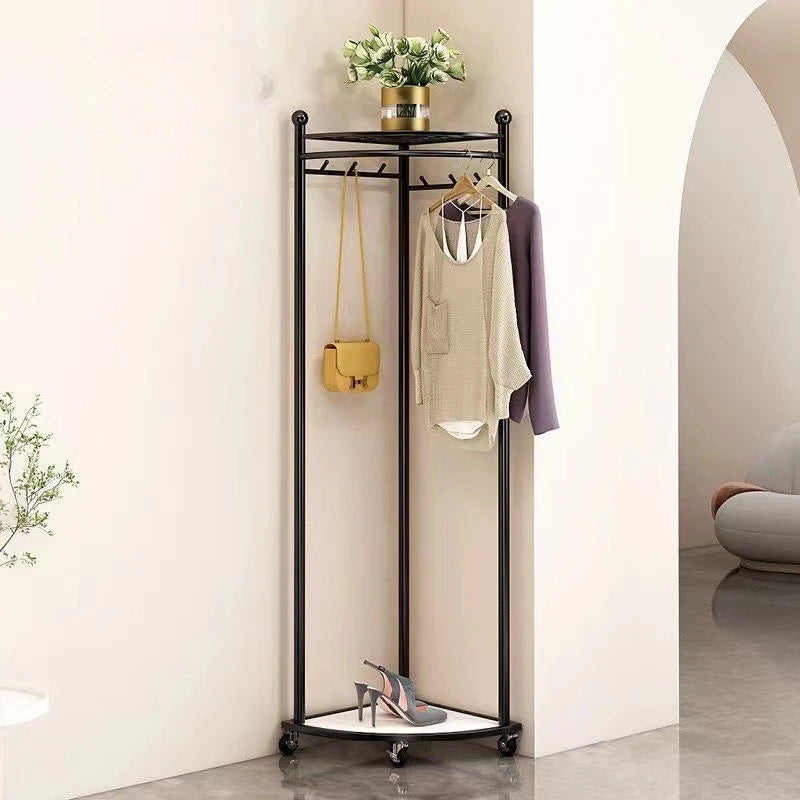 Corner Freestanding Metal Coat Rack – space-saving for the entryway