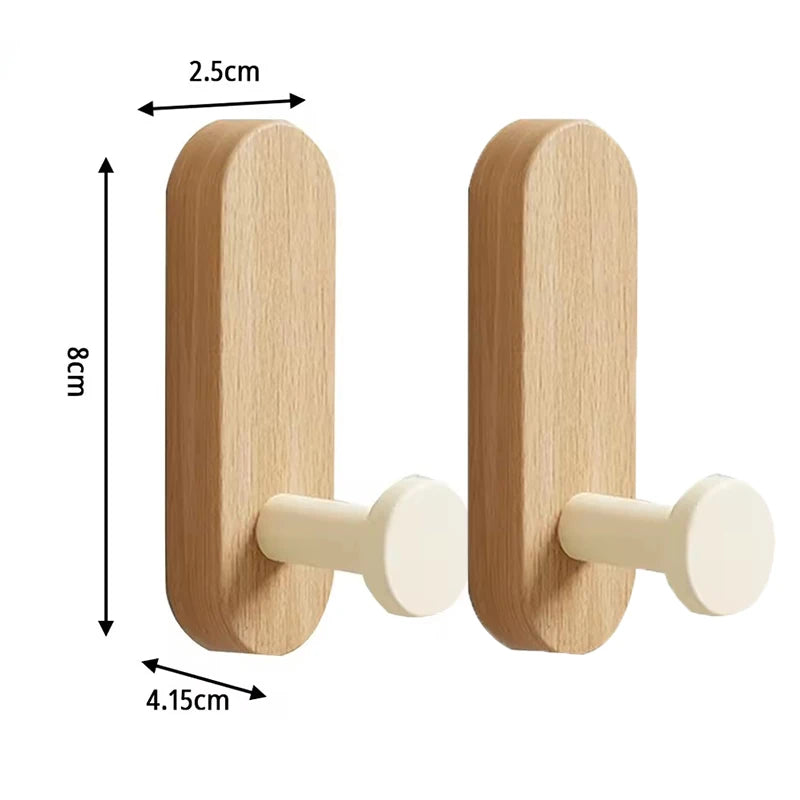 Patère Murale Bois Adhésive – Crochet Manteau Sans Percer, Entrée