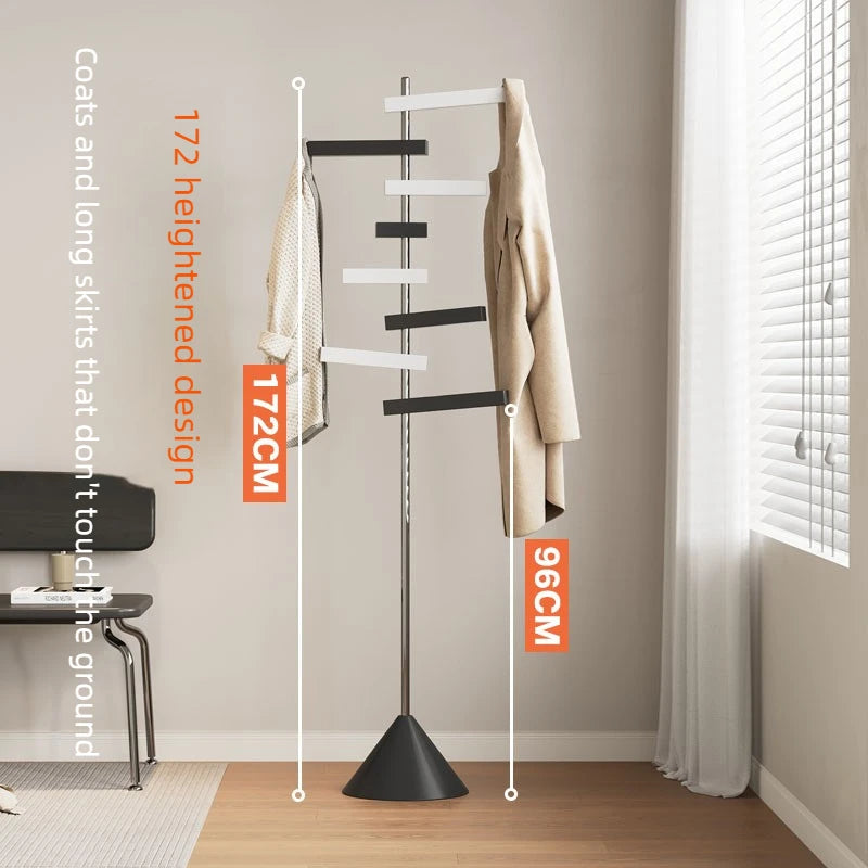 Porte-Manteau sur Pied Métal Inox Pivotant – Design Arbre Moderne