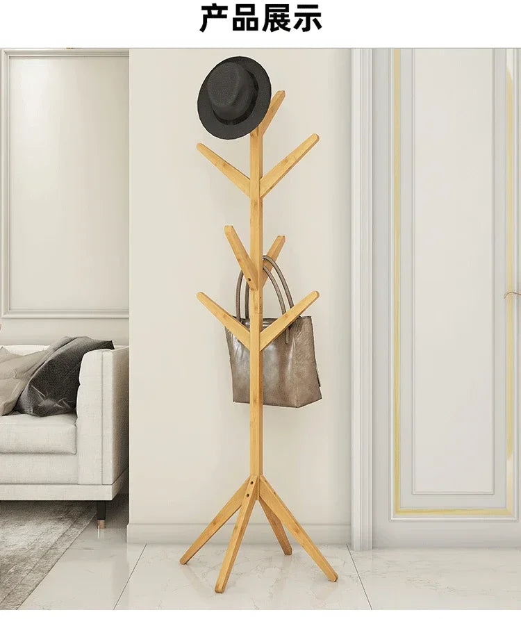 Porte-Manteau sur Pied Bois Arbre 8 Crochets – Gain de Place Entrée
