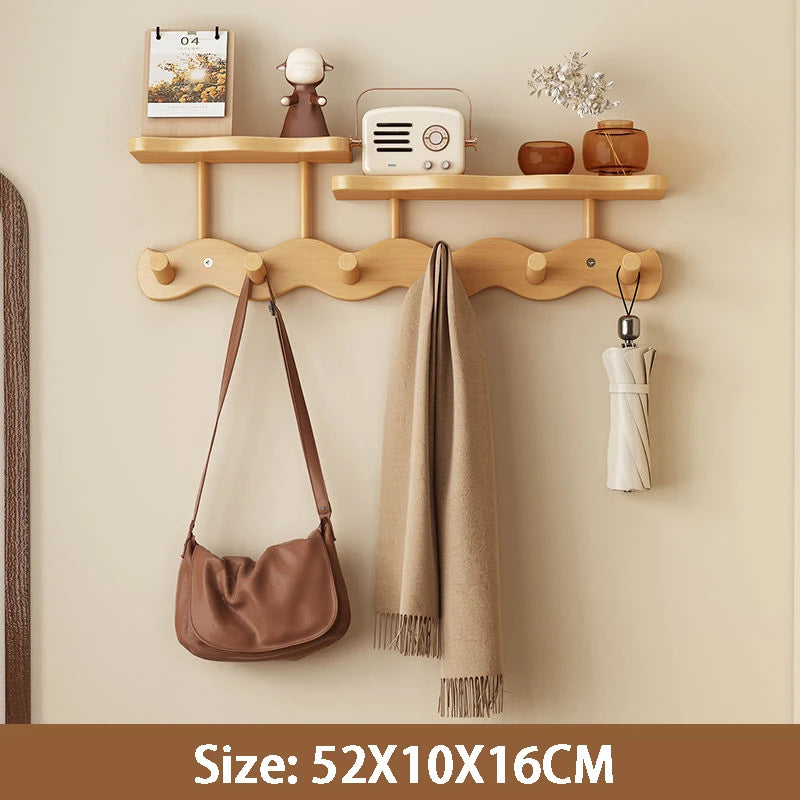 Porte-Manteau Mural Bambou Moderne – 4 à 8 Crochets pour l'Entrée