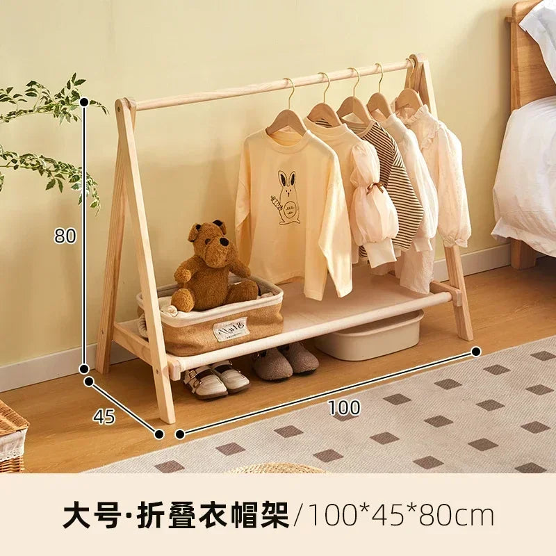 Porte-Manteau Enfant Bois Pliable – Rangement Chambre Montessori