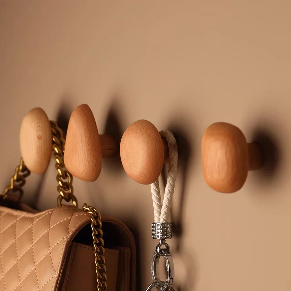 Patère Porte-Manteau Mural Bois Design – Galet Déco pour Entrée