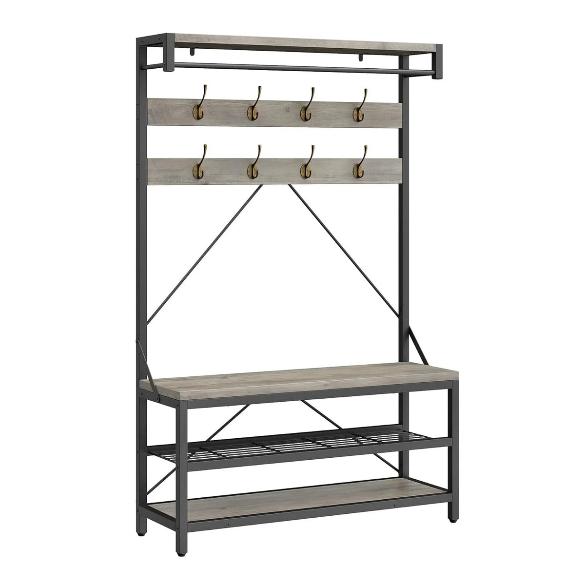 Porte-Manteau Vestiaire Banc Bois Métal Industriel – Entrée Nette