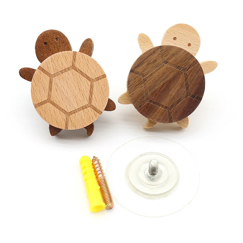 Porte-Manteau Mural Tortue Bois – patère déco enfant sans percer