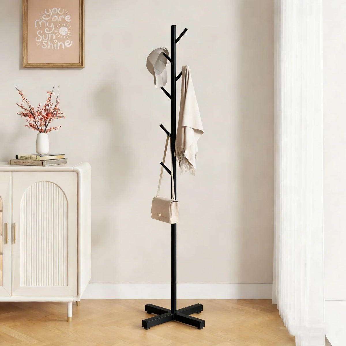 Porte-Manteau sur Pied Métal Design Moderne – Sans Percer