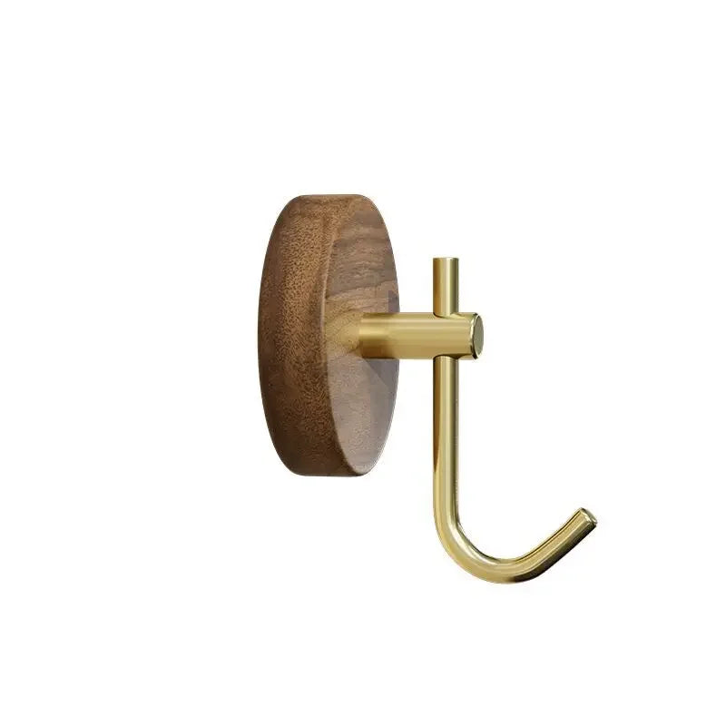 Patère Murale Bois Sans Percer – Porte-Manteau Adhésif Noyer