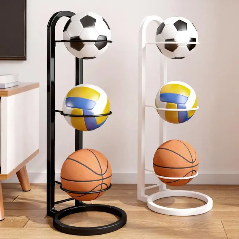 Metal Standing Ball Holder – Basketball Football Volleyball Storage Room