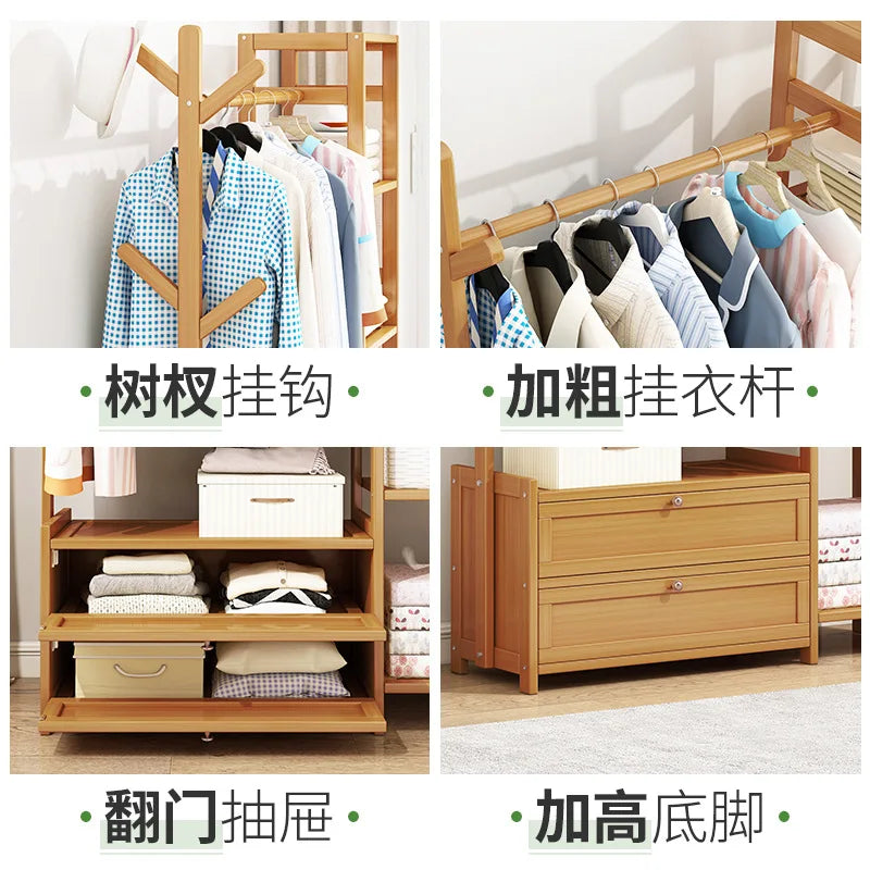 Porte-Manteau sur Pied Bois Penderie – Dressing Ouvert Chambre