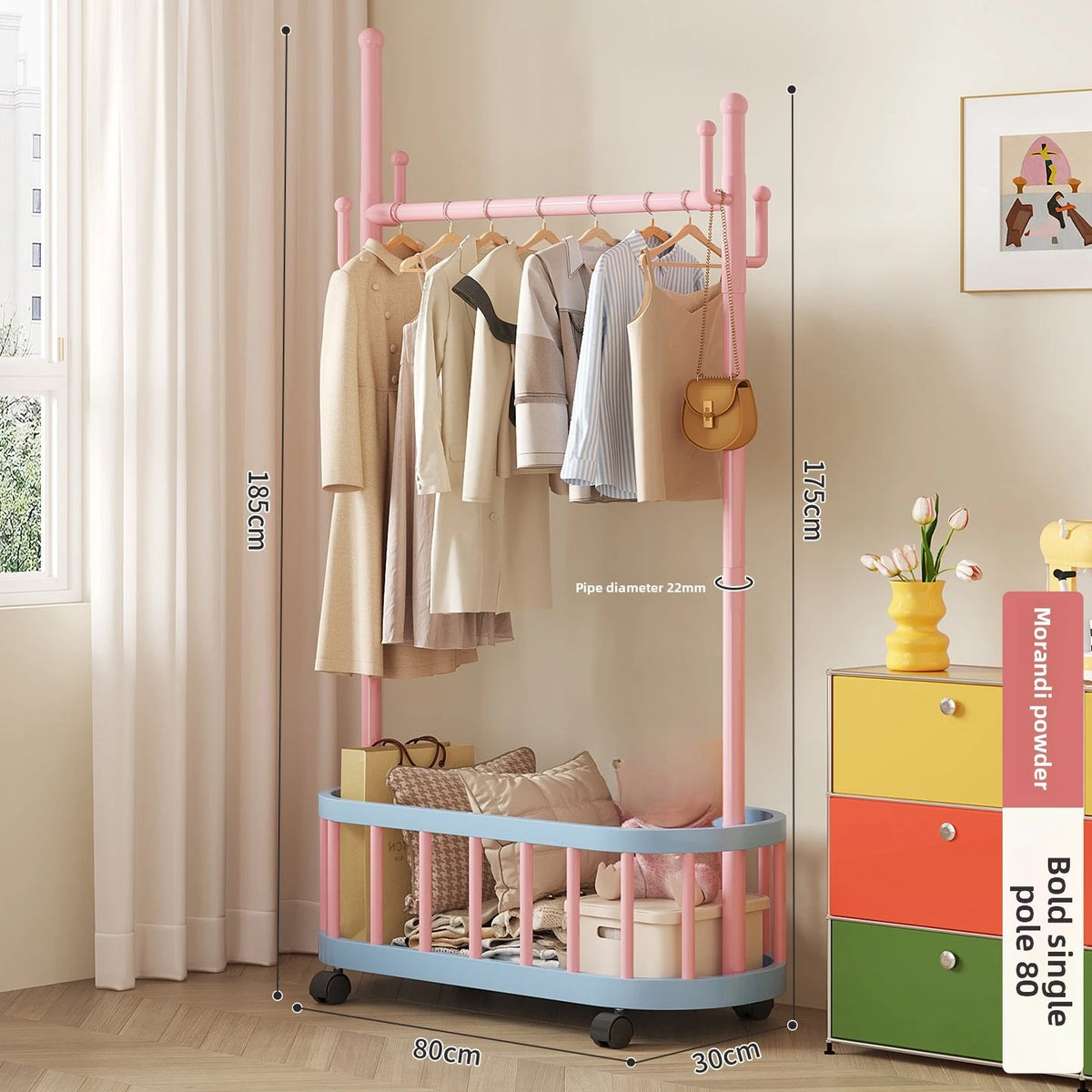 Porte-Manteau sur Pied à Roulettes Design – Chambre et Entrée