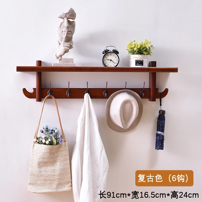 Wooden Wall Coat Rack with Shelf – clever entryway storage