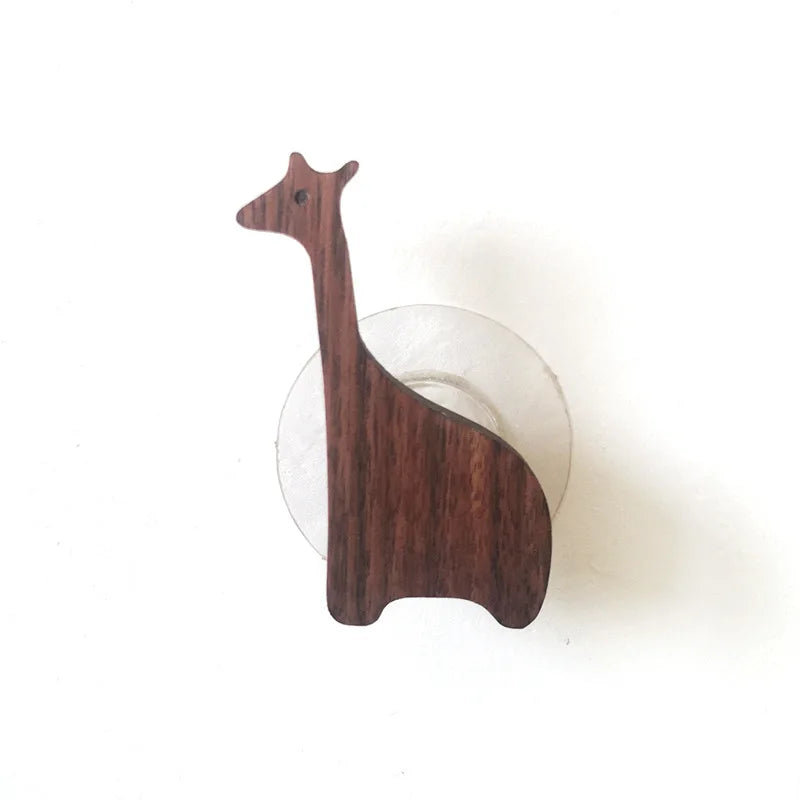 Porte-Manteau Mural Bois de Noyer Massif – Patère Animaux Enfant