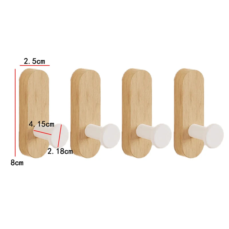 Patère Murale Bois Noyer Adhésive – porte-manteau sans percer
