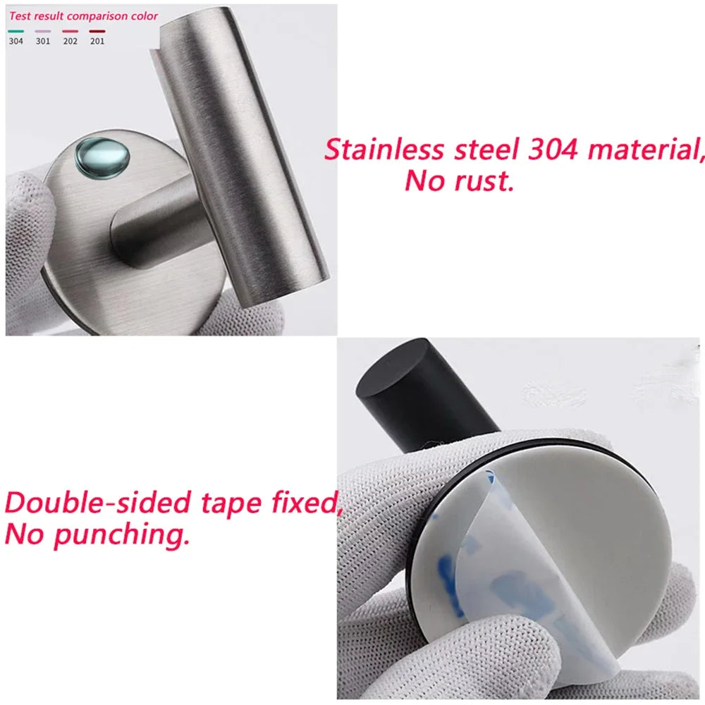 Adhesive Metal Wall Hook – coat and towel, no drilling