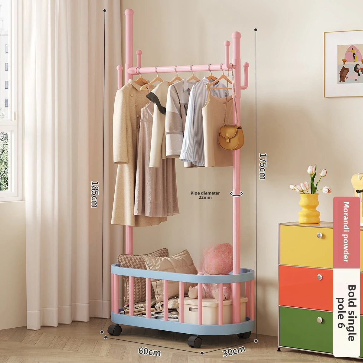 Porte-Manteau sur Pied à Roulettes Design – Chambre et Entrée