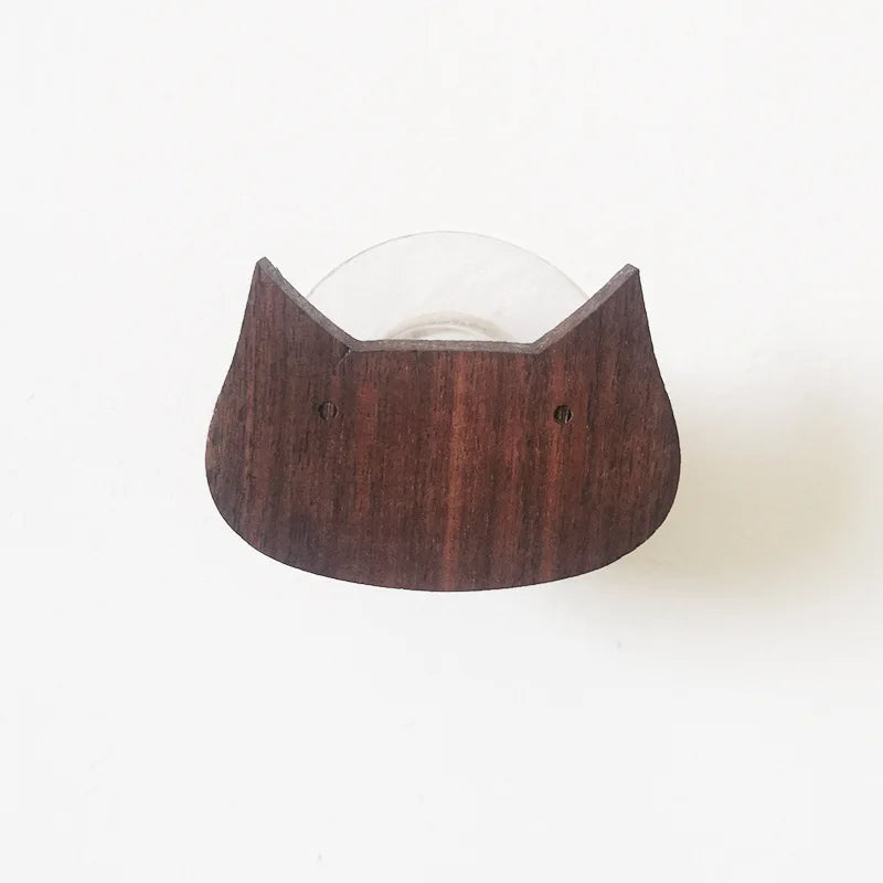 Solid Walnut Wall Coat Rack - Animal Coat Hooks for Kids