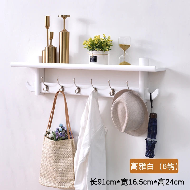 Porte-Manteau Mural Bois avec Étagère – rangement d'entrée malin