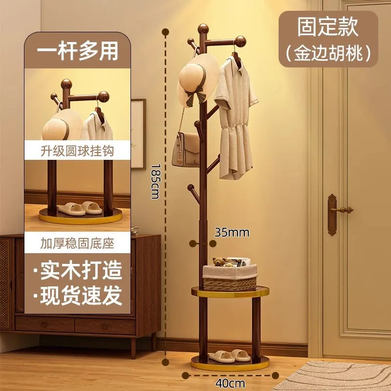 Porte-Manteau sur Pied Bois à Roulettes – Rangement Chambre et Entrée
