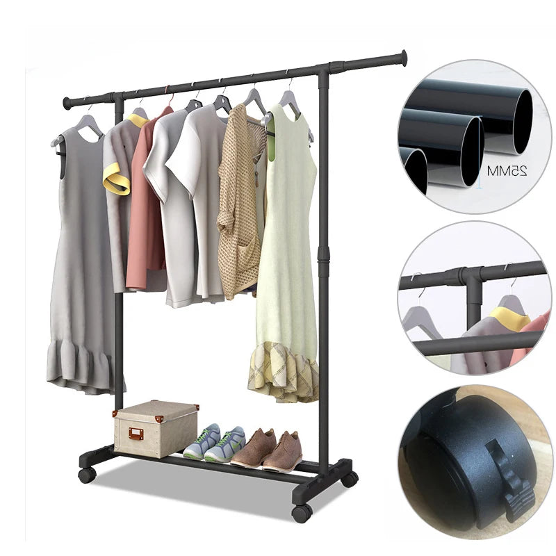 Porte-Manteau sur Pied Métal à Roulettes – Penderie Industrielle