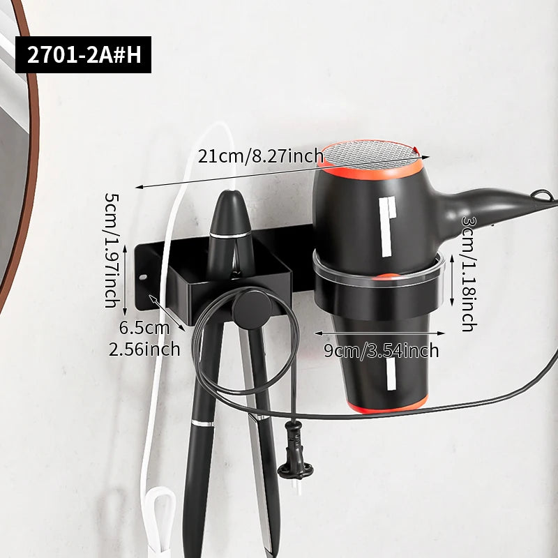 Hair Dryer & Straightener Wall Mount – No-Drill Bathroom Storage