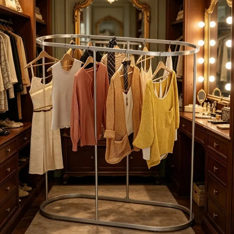 Porte-Manteau sur Pied Rond Métal Design Moderne – Portant de Boutique
