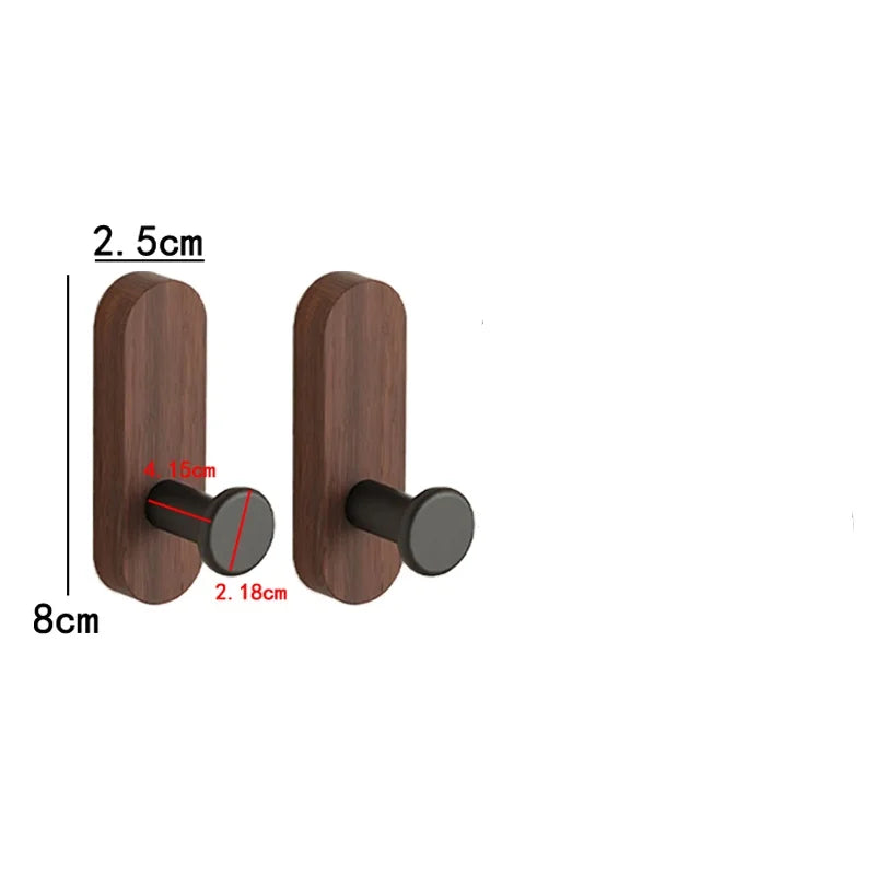 Patère Murale Bois Noyer Adhésive – porte-manteau sans percer