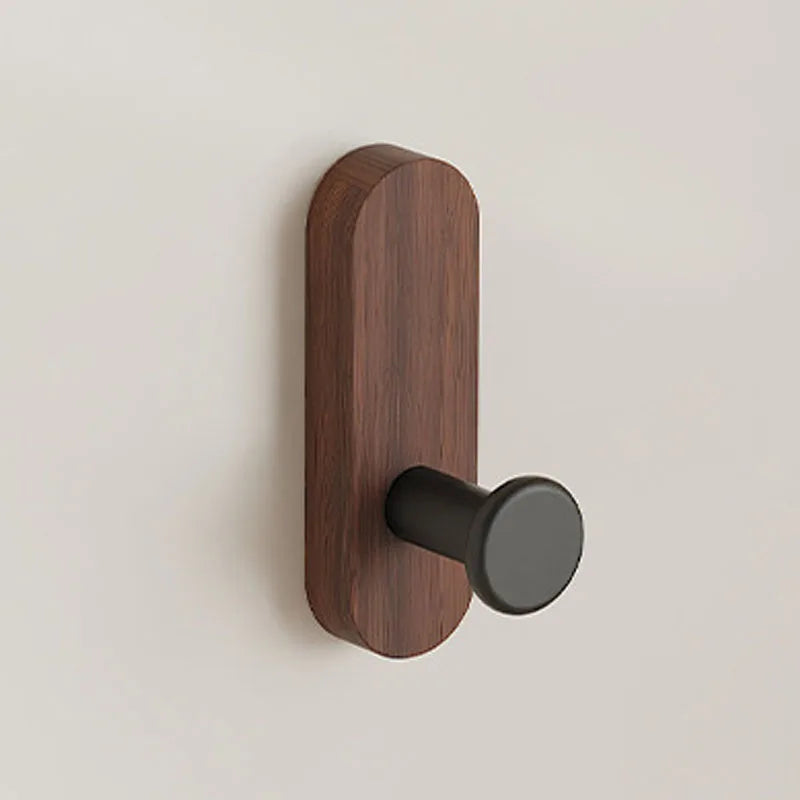 Patère Murale Bois Noyer Adhésive – porte-manteau sans percer