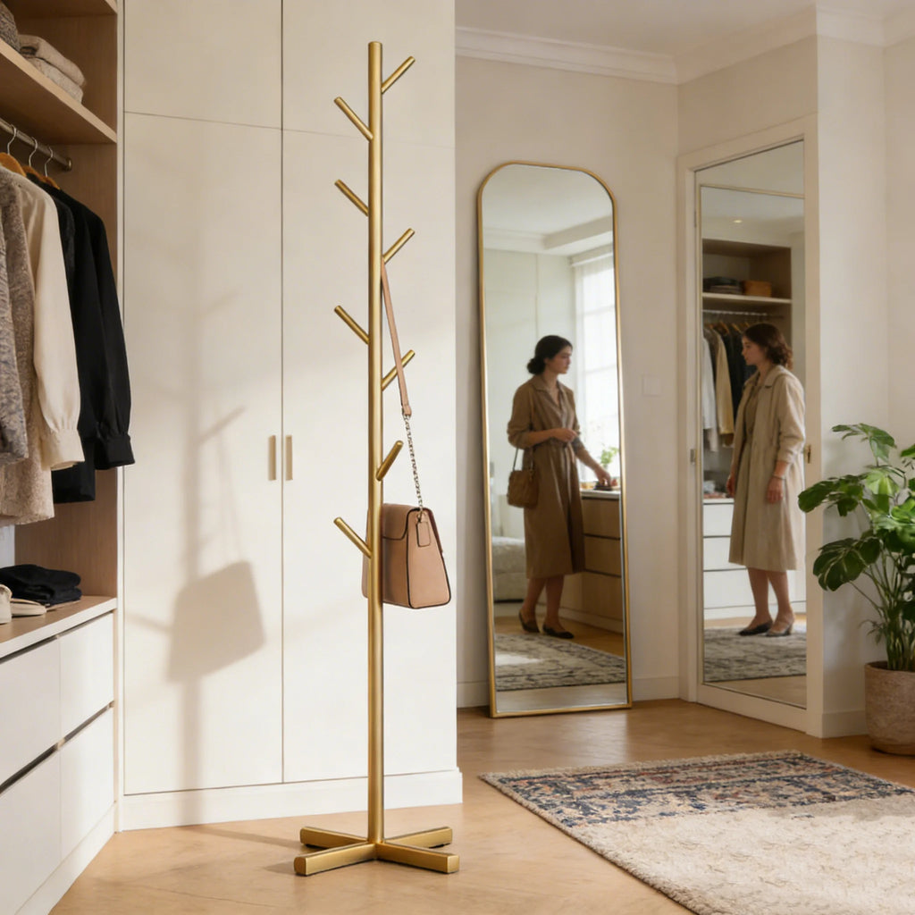 Porte-Manteau sur Pied Métal Design Moderne – Sans Percer