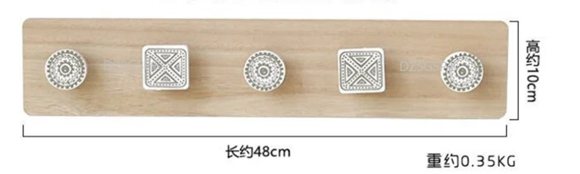 Bamboo Wall Coat Rack 5 Hooks – Entryway & Kids' Room