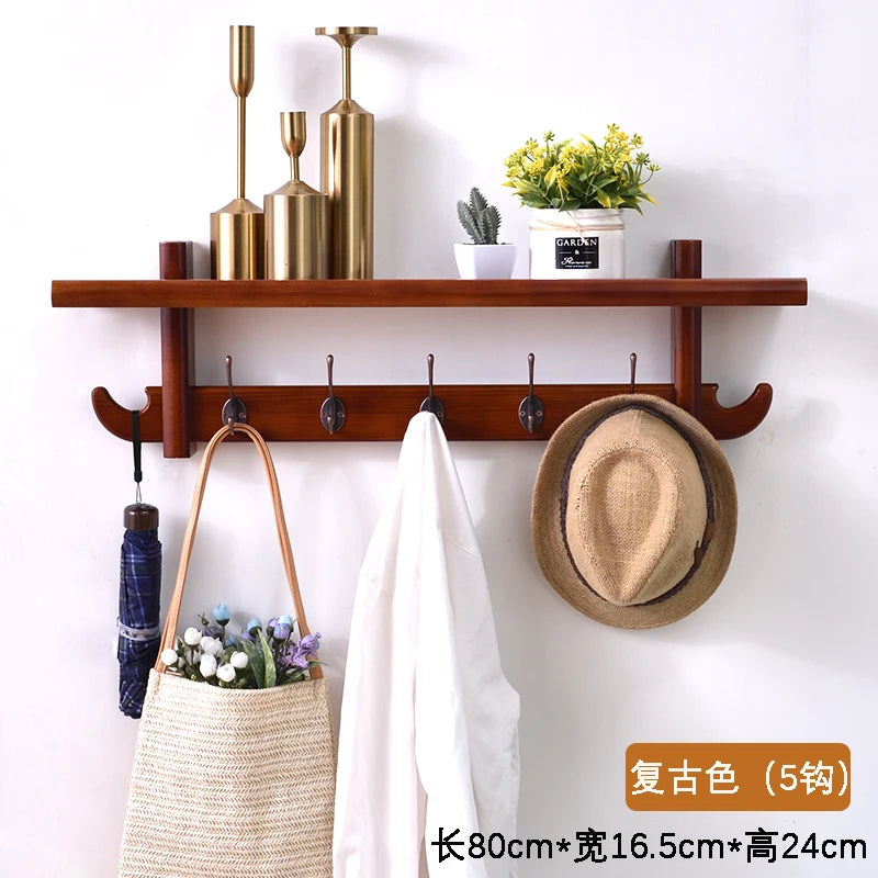 Wooden Wall Coat Rack with Shelf – clever entryway storage