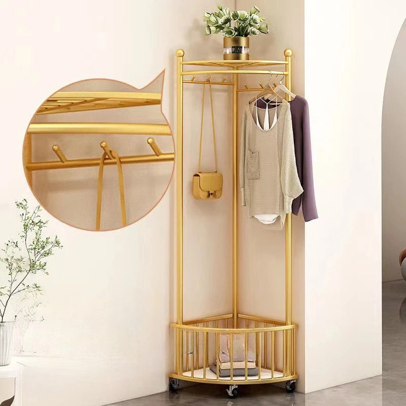 Corner Freestanding Metal Coat Rack – space-saving for the entryway